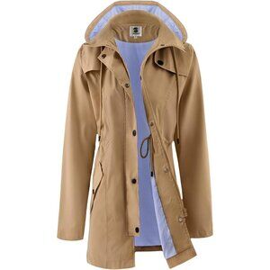 Women's Long Rain Jacket Waterproof Rain Coat with Hood Outdoor Light Raincoats